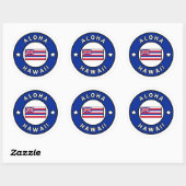 Sticker Rond Aloha Hawaii (Feuille)