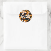 STICKER ROND ALOHA HAWAII (NOIR/ORANGE) (Sac)