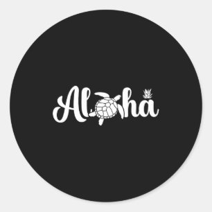 Sticker Rond Aloha hawaii tortue hawaiien île voyage enfants ho