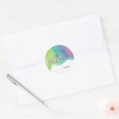 Sticker Rond Aloha Hawaiian Ananas, Aquarelle (Enveloppe)