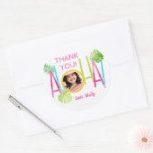 Sticker Rond Aloha Luau Anniversaire Photo tropicale (Enveloppe)