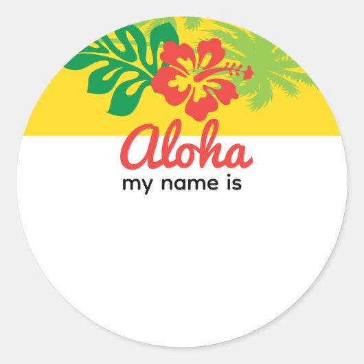 Sticker Rond Aloha Luau Nom du parti Balise (Devant)