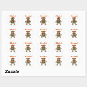 Sticker Rond Aloha Monkey (Feuille)