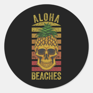 Sticker Rond Aloha Plages amusantes d'Hawaï