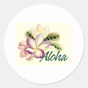 Sticker Rond Aloha Plumeria