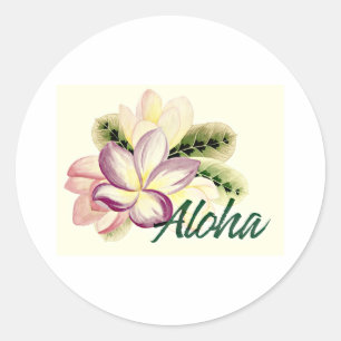 Sticker Rond Aloha Plumeria