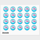 Sticker Rond Aloha Pool Party (Feuille)