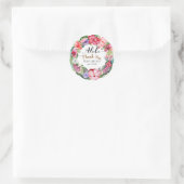 Sticker Rond Aloha Tropical Floral Wreath Wedding Favor (Sac)