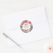 Sticker Rond Aloha Tropical Floral Wreath Wedding Favor (Enveloppe)