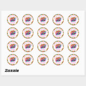 Sticker Rond Aloha Tropical Graduation Party (Feuille)
