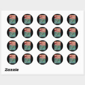Sticker Rond Aloha Vibes Hawaii Sunset Waves (Feuille)