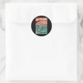 Sticker Rond Aloha Vibes Hawaii Sunset Waves (Sac)