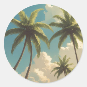 Sticker Rond Aloha Voyage Hawaïen De Style vintage De Hawaii
