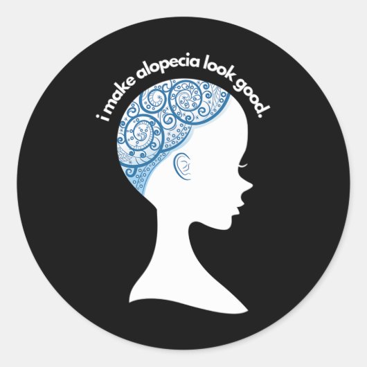 Sticker Rond Alopecia Areata Cadeau - Sensibilisation à la pert (Devant)