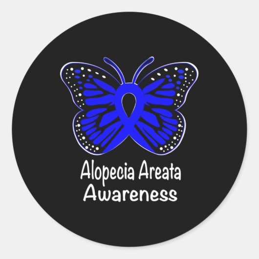 Sticker Rond Alopecia Areata Sensibilisation Guerrier Support B (Devant)