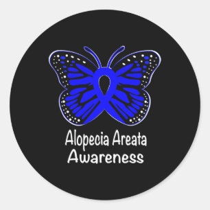 Sticker Rond Alopecia Areata Sensibilisation Guerrier Support B
