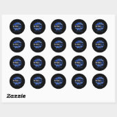 Sticker Rond Alopecia Aware We Wear Blue Sunflower (Feuille)