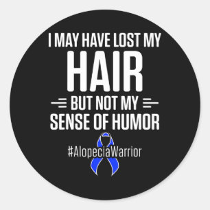 Sticker Rond Alopecia Awareness Hair Loss Warrior Humour Surviv