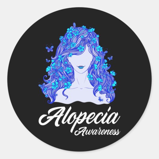 Sticker Rond Alopecia Guerrier Perte de cheveux Guerrier Alopec (Devant)
