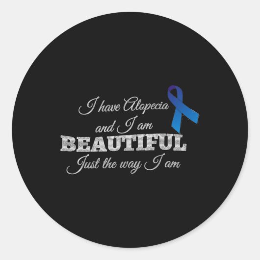 Sticker Rond Alopecia Sensibilisation Je suis belle Juste la ma (Devant)