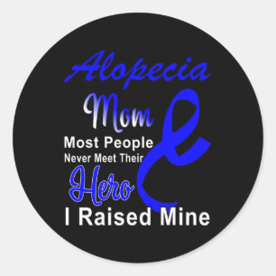 Sticker Rond Alopecia Sensibilisation maman soutien maman Bleu