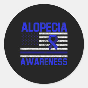 Sticker Rond Alopecia Sensibilisation Perte de cheveux guerrier