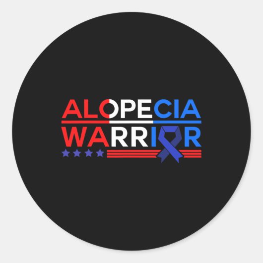 Sticker Rond Alopecia Sensibilisation Perte de cheveux Guerrier (Devant)