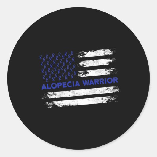 Sticker Rond Alopecia Sensibilisation Perte de cheveux Guerrier (Devant)