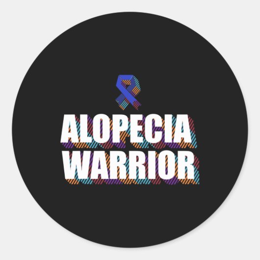 Sticker Rond Alopecia Sensibilisation Perte de cheveux Guerrier (Devant)