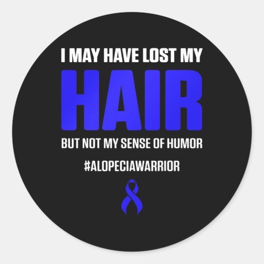 Sticker Rond Alopecia Sensibilisation Perte de cheveux Guerrier (Devant)