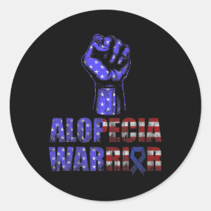 Sticker Rond Alopecia Sensibilisation Perte de cheveux guerrier