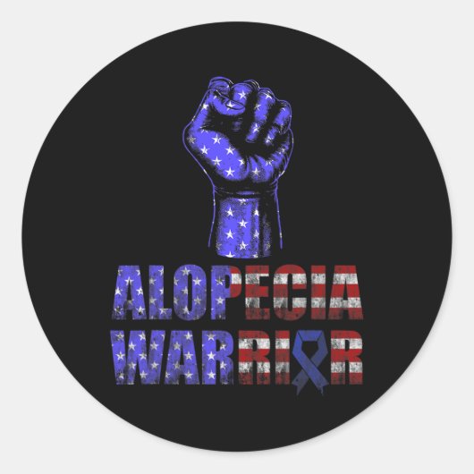 Sticker Rond Alopecia Sensibilisation Perte de cheveux guerrier (Devant)