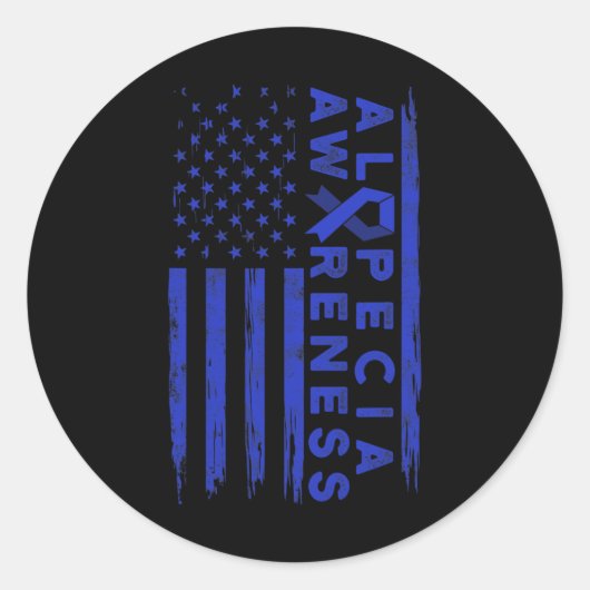 Sticker Rond Alopecia Sensibilisation Perte de cheveux Guerrier (Devant)