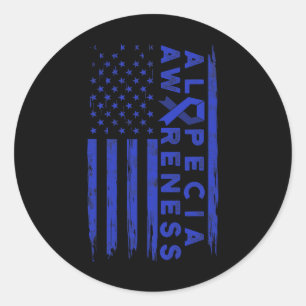 Sticker Rond Alopecia Sensibilisation Perte de cheveux Guerrier