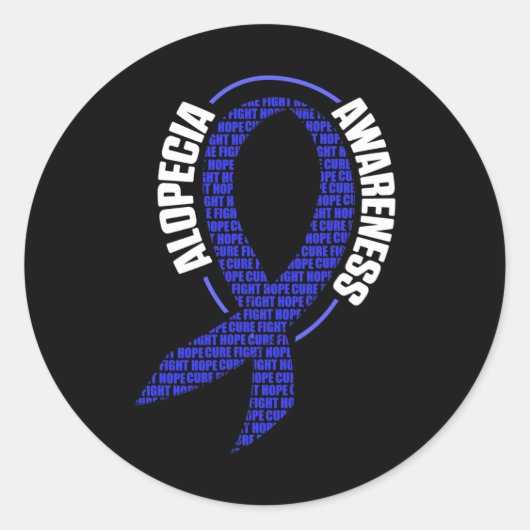 Sticker Rond Alopecia Sensibilisation Perte de cheveux Guerrier (Devant)