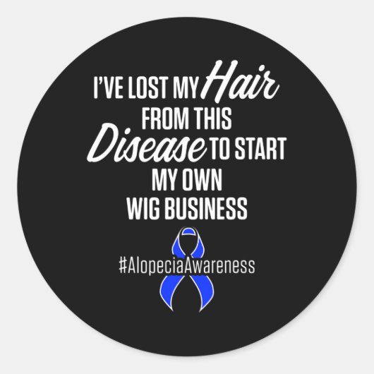 Sticker Rond Alopecia Sensibilisation Perte de cheveux Guerrier (Devant)