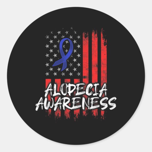 Sticker Rond Alopecia Sensibilisation Perte de cheveux Guerrier (Devant)