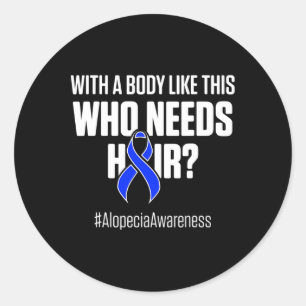Sticker Rond Alopecia Sensibilisation Perte de cheveux Guerrier