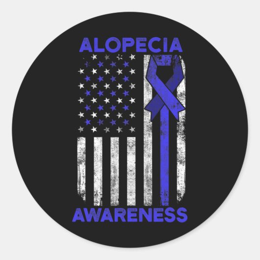Sticker Rond Alopecia Sensibilisation Perte de cheveux Guerrier (Devant)