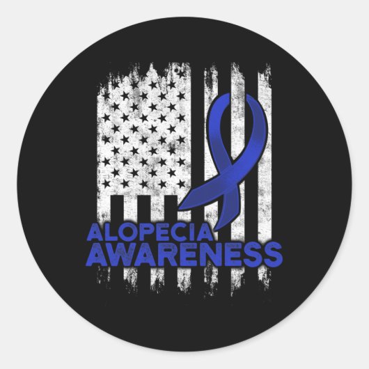 Sticker Rond Alopecia Sensibilisation Perte de cheveux Guerrier (Devant)