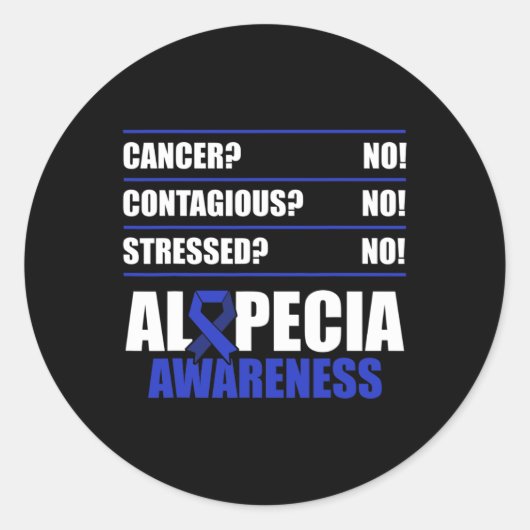 Sticker Rond Alopecia Sensibilisation Perte de cheveux Guerrier (Devant)