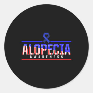 Sticker Rond Alopecia Sensibilisation Perte de cheveux Guerrier