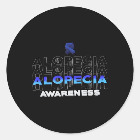 Sticker Rond Alopecia Sensibilisation Perte de cheveux Guerrier (Devant)