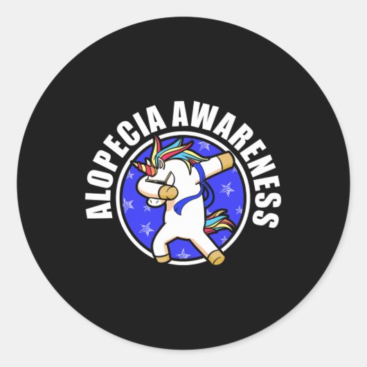 Sticker Rond Alopecia Sensibilisation Perte de cheveux Guerrier (Devant)