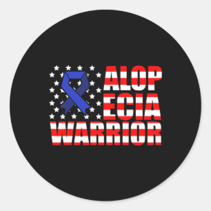 Sticker Rond Alopecia Sensibilisation Perte de cheveux Guerrier