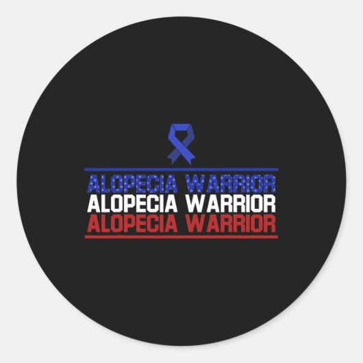 Sticker Rond Alopecia Sensibilisation Perte de cheveux Guerrier (Devant)