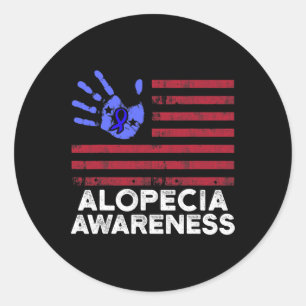 Sticker Rond Alopecia Sensibilisation Perte de cheveux Guerrier