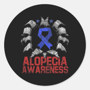 Sticker Rond Alopecia Sensibilisation Perte de cheveux Guerrier