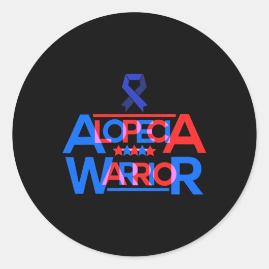 Sticker Rond Alopecia Sensibilisation Perte de cheveux Signes g (Devant)