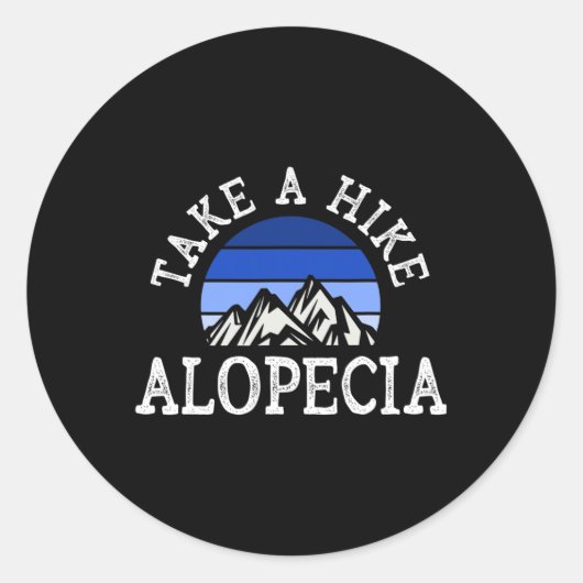 Sticker Rond Alopecia Support Ruban Bleu Sunset Areata (Devant)